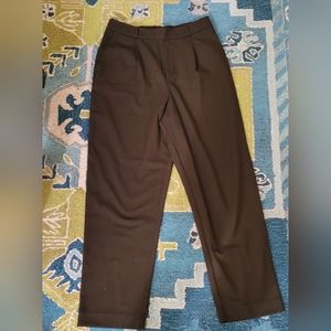 Dark olive green trousers-Mango